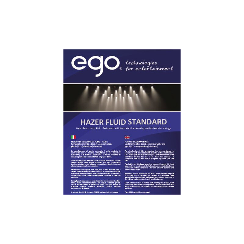 AUDIO EFFETTI - HAZER FLUID - STANDARD - WATER BAS AUDIO EFFETTI - HAZER FLUID - STANDARD - WATER BAS