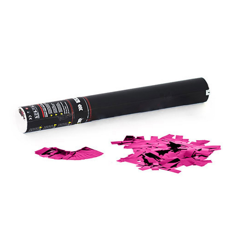 Handheld Cannon 50 cm metallic confetti - Pink