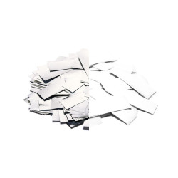 Slow-fall confetti rectangles - White + Silver